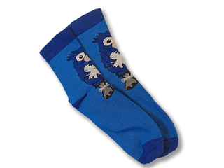 Bedrukte sokken blauw met uil